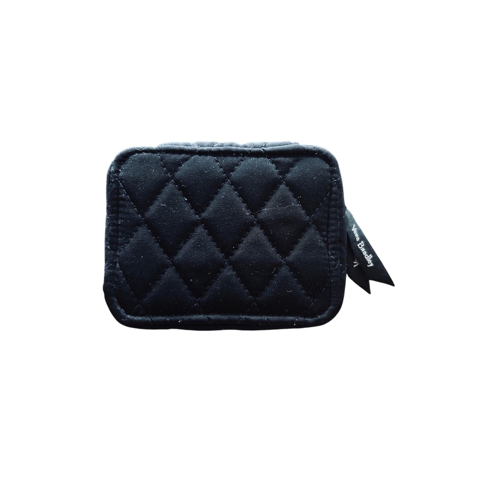 Vera Bradley Jewelry Case Quilted Cotton Small Black Never Used Classic